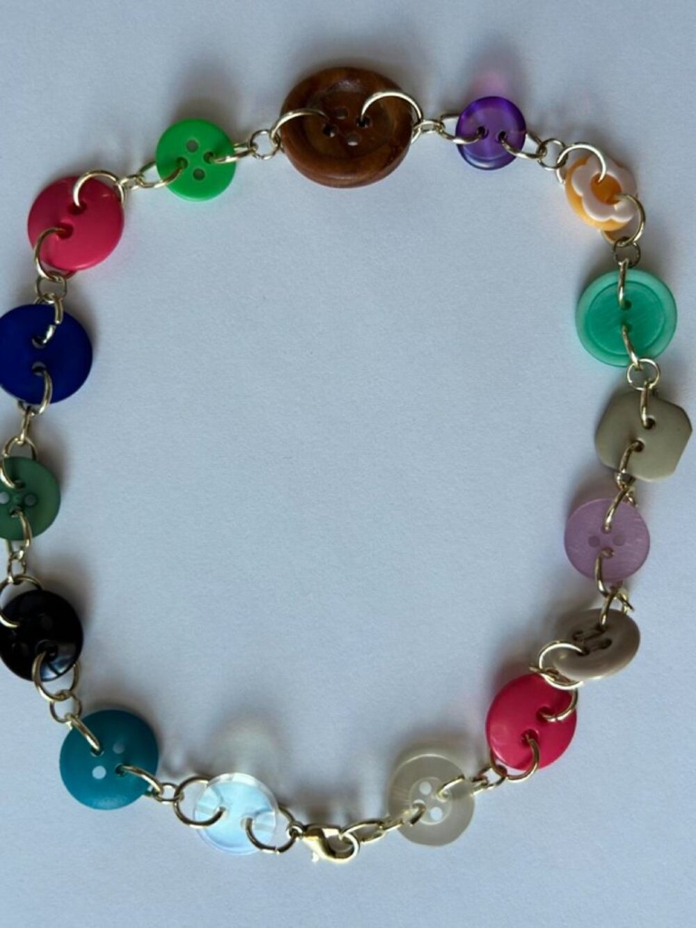 Handmade Colorful Button Necklace 🌈✨ - Picture 3 of 3